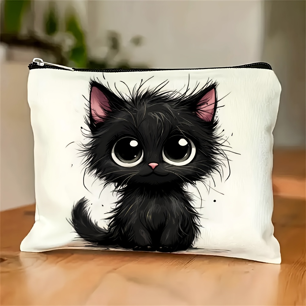 A Cute cat print cosmetic bag  - Travel Accessories Jewelry recension och pris