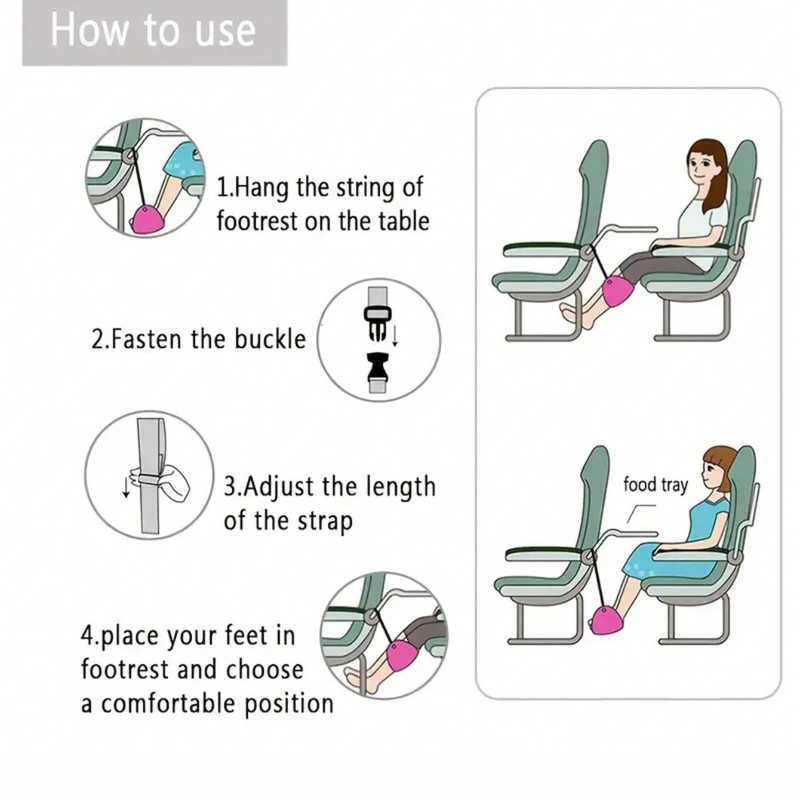 Portable Adjustable Footrest H - Travel Accessories Long Flight recension och pris