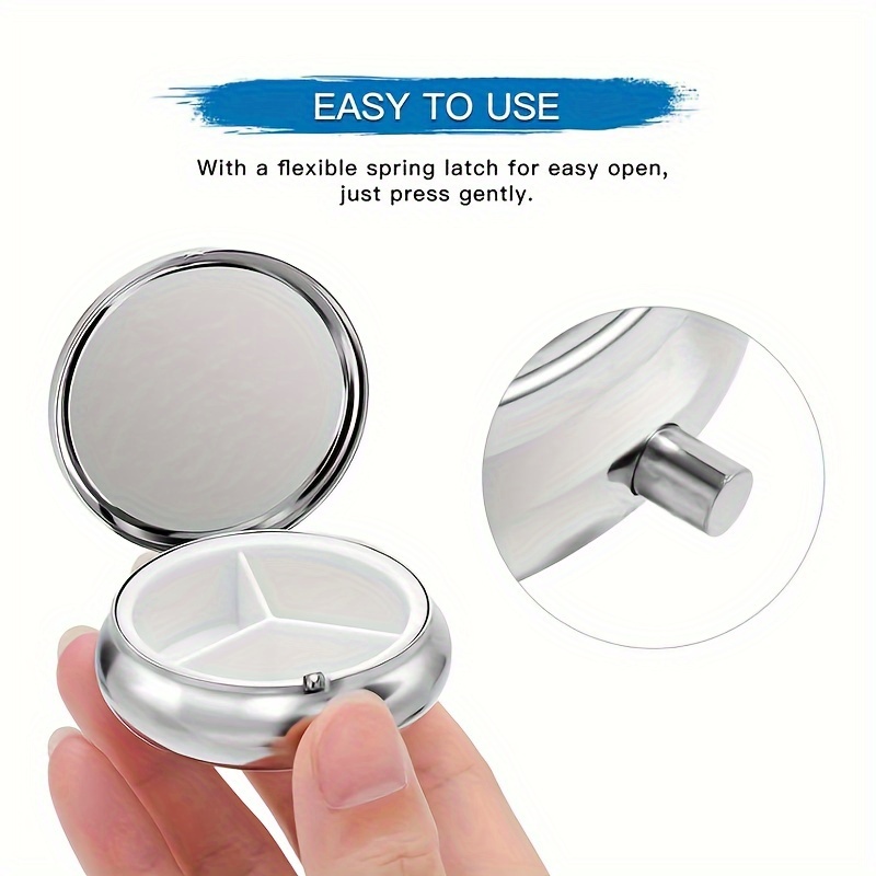 A flat, portable, round metal  - Travel Accessories As Gifts recension och pris