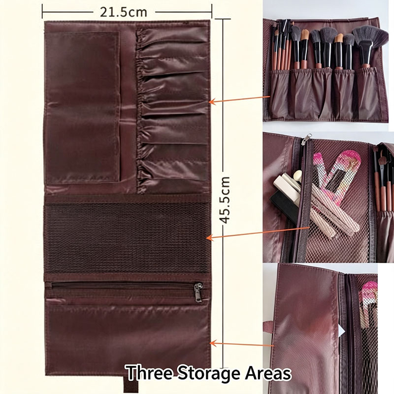 PU Leather Makeup Brush Roll B - Travel Accessories Organizer Bag recension och pris