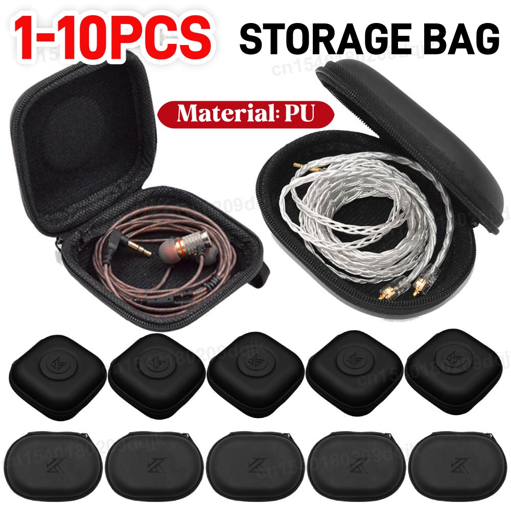 1-10PCS KZ Earphones Case PU L - Travel Accessories Organizer Bag recension och pris