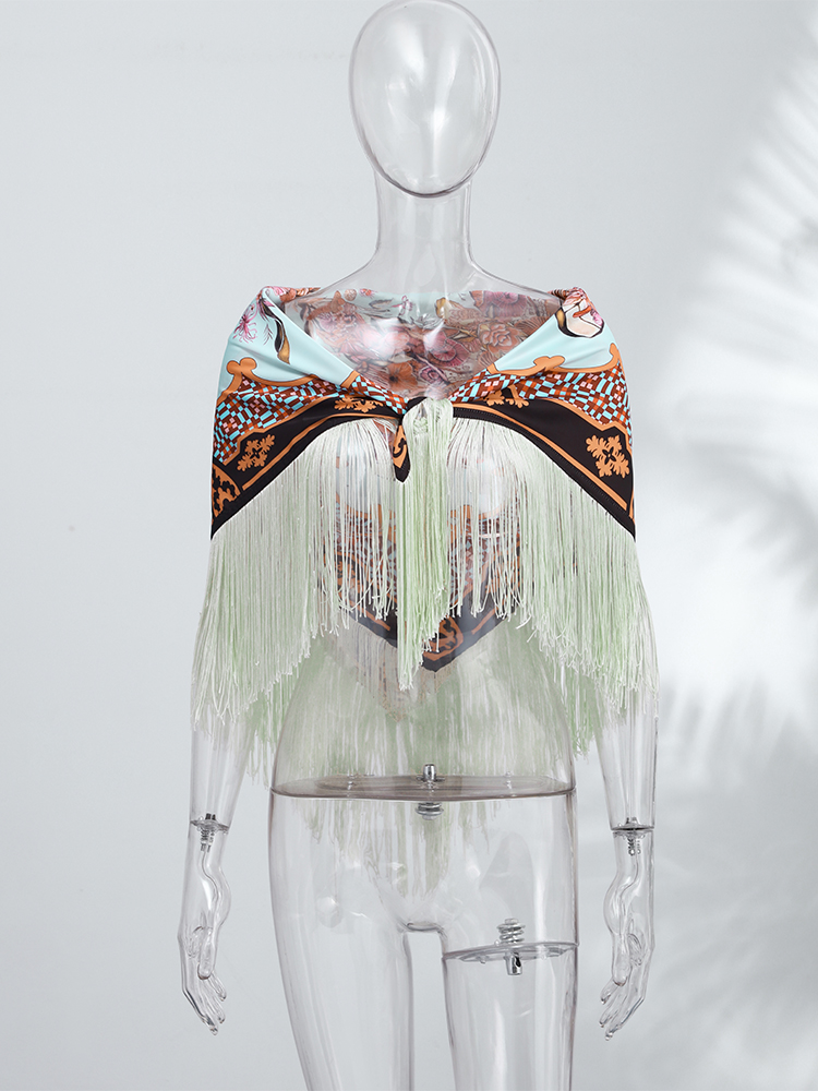 Vintage Printed Tassel Square  - Travel Accessories Aesthetic recension och pris