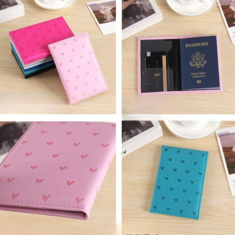 Cute Heart Print Passport Cove - Travel Accessories Wallet recension och pris